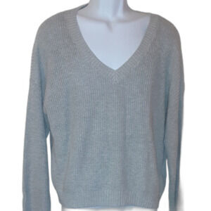Hollister Small Gray V neck Knit Sweater